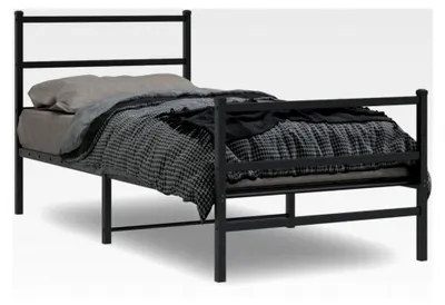 Produktbild von Metallbettrahmen ohne Matratze mit Fußteil, schwarz, 90 x 200 cm