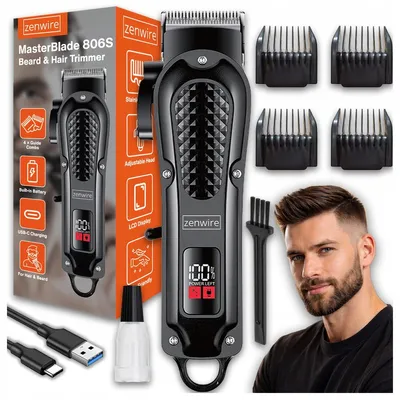 Produktbild von Haartrimmer, Rasierer, Multifunktionsgerät zum Schneiden und Rasieren von Haaren und Bart, kabellos, Zenwire 806S