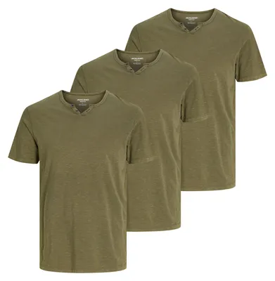 Produktbild von 3er Pack JACK & JONES Herren T-Shirts JJESPLIT Neck Tee SS