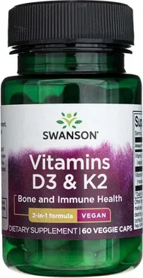 Immagine prodotto di Vitamine D3 2000 UI e K2 75 mcg 60 capsule vegetali Prodotti per la salute Swanson