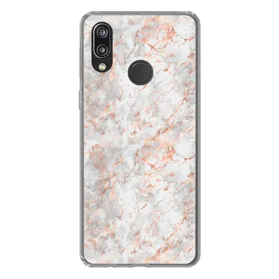 Produktbild von MuchoWow® Handyhülle Schutzhülle Hülle für Huawei P20 Lite (2020) Roségold - Marmor - Weiß - Gemustert Silikon Softcase Handy Hülle - Kartenhalter