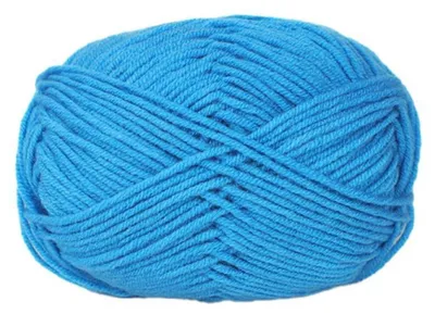 Image de Fil à tricoter en coton, 5 pelotes de 50g, couleur bleu, lavable, facile d'entretien