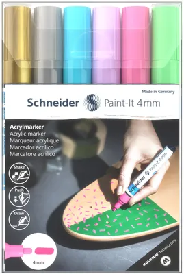 Immagine prodotto di Schneider 120296 6 Schneider Paint-It 320 V2 Acrylstifte farbsortiert 4,0 mm
