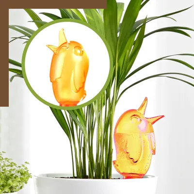 Produktbild von Scheurich Wasserspender Bördy M | 8 x Orange | 220ml Füllmenge | Bewässerungskugeln klein mit Ton Fuß | Wasserspender Pflanzen und Blumen Terrakotta Stiel