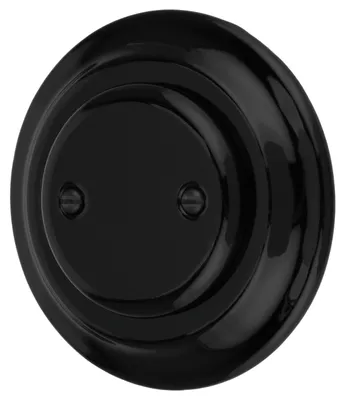 Produktbild von Einbaudeckel aus Porzellan im Retro-Design, schwarz