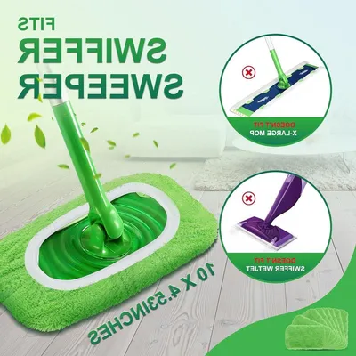 Wiederverwendbare Mikrofasertücher Set für Swiffer Mopps - 8 Stück für effizientes Reinigen von harten Böden und Holzböden