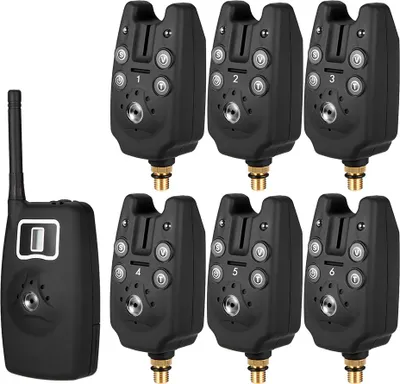 Produktbild von Angeln Biss Alarm mit LED-Anzeige Wireless Fishing Alarm Receiver Transmitter Set Nachtangeln Zubehör