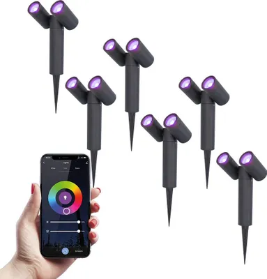 Produktbild von hoftronicsmart LED Gartenstrahler Doppelt 11W 690lm RGBWW IP65 Schwarz
