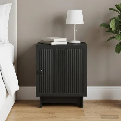 Image de vidaXL Table de chevet noire 43 x 34,5 x 50 cm en aggloméré