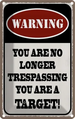 Produktbild von vianmo Blechschild 30x20 cm Warning you no longer target Warnschild Hinweisschild Sicherheit Vorsicht