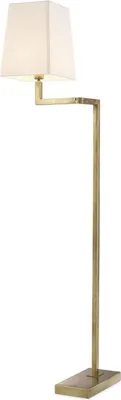 Immagine prodotto di Casa Padrino lampada da terra in ottone vintage colorato/bianco H. 172,5 cm - Lampada da terra nobile con braccio girevole e paralume - Qualità eccellente