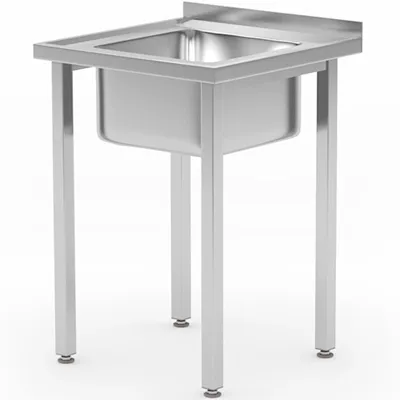 Zdjęcie produktu dla Basen Zlew Jednokomorowy Budget Line Stal 600 X 600 X 850 Cm - Hendi 816752