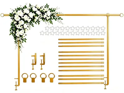 Imagen del producto de Barra de soporte ajustable con abrazaderas, de 120 a 230 cm, para eventos