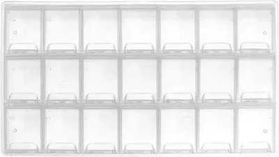 Immagine prodotto di Scatola per lo smistamento e lo stoccaggio con 21 piccoli scomparti e pratici chiusure a scatto - Dimensioni: 24 cm x 12 cm x 2 cm - Versatile nell'uso