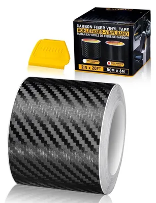 Productafbeelding van 3D-koolstofvezel vinylfolie, 5 cm x 600 cm, zwart, zelfklevend, autosticker, decoratieve strip, beschermfolie
