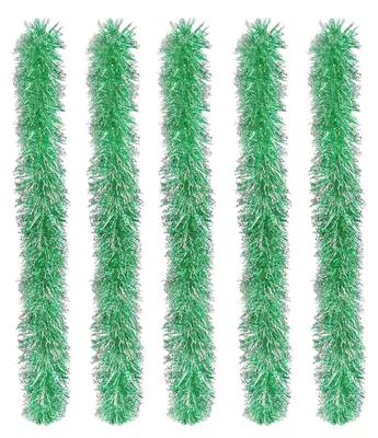 Productafbeelding van Kerstkrans van dennennaalden, groen, 10 meter, voor buiten, decoratie, 5 stuks van 2 meter