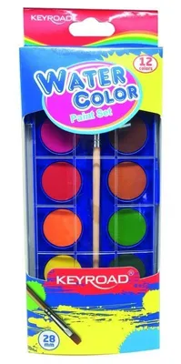 Produktbild von Keyroad Aquarellfarben 12 Farben Pinsel Set