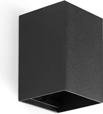 Produktbild von LUNE quadratische glatte schwarze Wandleuchte mit Schalter 40531