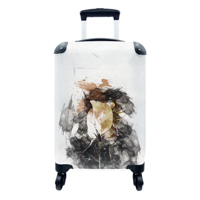 Produktbild von MuchoWow® Koffer Handgepäck Trolley Rollkoffer Kleine Reisekoffer mit 4 Rollen - Blumen - Farbe - Weiß - Cabin Size < 55x40x23 cm & 55x40x20 cm - Fotokoffer - Kabinenkoffer - Boardgepäck - Reise-Box - Reisekoffer - Reisegepäck - Koffer mit Bild - Trolley für Kinder