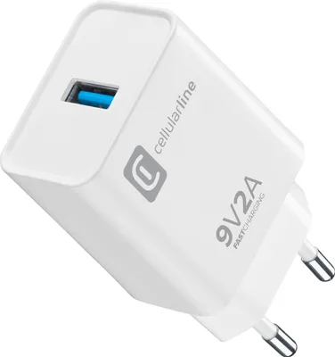Produktbild von Cellularline USB Charger 18W - Huawei, Xiaomi, Wiko, Asus and other smartphone 18W Adaptives Netzladegerät, Drinnen, AC, Weiß
