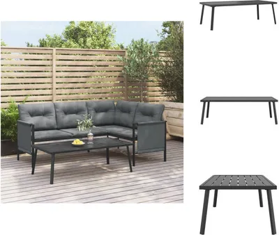 Produktbild von vidaXL Garten Couchtisch Anthrazit 110x55x35cm Stahl - Gartenmöbel-Sets
