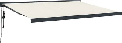 Imagen del producto de vidaXL. Toldo retráctil, color crema, 4,5 x 3 metros, fabricado en tela y aluminio
