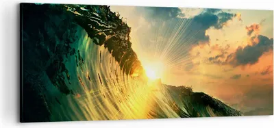 Produktbild von Bild auf Leinwand - Leinwandbild - Meer Welle Wasser - 120x50cm - Wand Bild - Wanddeko - Wandbilder - Leinwanddruck - Bilder - Kunstdruck - Wanddekoration - Leinwand bilder - Wandkunst - AB120x50-3943