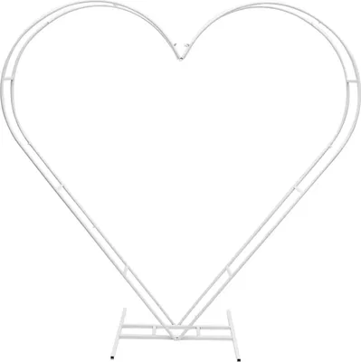 Produktbild von Traubogen Hochzeitsbogen - Herzform Hintergrund - 2,07×2,10 m - Metallgestell - 19 Rohre - Standfuß 74×70 cm - Weiß