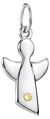 Immagine prodotto di Materiale: Ciondolo "Angelo Custode" per bambini, pietra di nascita di novembre, argento sterling 925, collana per bambini con zirconi, modello KA-459, colore giallo