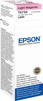 Zdjęcie produktu dla Epson T6736 Light Magenta ink bottle 70ml, Oryginalny, Jasna magenta, Epson L800, Standardowa wydajność, Druk atramentowy, Indonezja