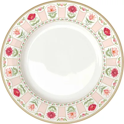 Produktbild von Speiseteller FLOWERY Blumen D. 26,5cm weiß rosa aus Porzellan Easy Life