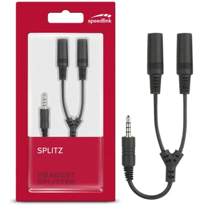 Obrázek produktu pro SPEEDLINK SPLITZ, Černá, 2 x 3.5mm, 3.5mm, Samice, Samec, Blistr