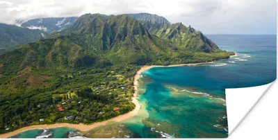 Produktbild von MuchoWow® Poster Ein Luftbild der Nordküste von Kauai auf Hawaii 120x60 cm - Bild