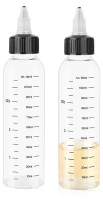Zdjęcie produktu dla Solidchoice - 2 sztuki, butelki dozujące o pojemności 110 ml - Przezroczysty dozownik oleju z regulowaną nakrętką