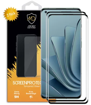 Productafbeelding van 2-Pack MobyDefend Screenprotectors - Geschikt voor  OnePlus 10 Pro  -  Screensaver Met Zwarte Randen - Gehard Glas