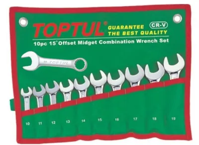 Produktbild von TOPTUL Ring- / Gabelschlüsselsatz GAAA1002 Chrom-Vanadium-Stahl 900g