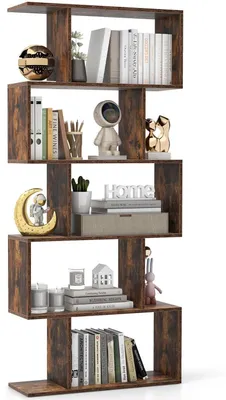 Produktbild von Bücherregal 5 Ebenen Stufenregal Raumteiler Standregal Büroregal Braun 70 x 23,5 x 158 cm