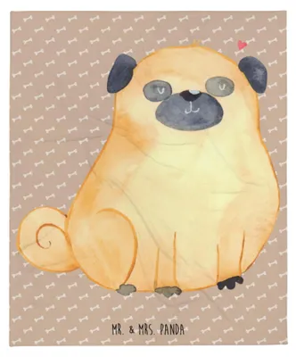 Produktbild von Mr. & Mrs. Panda Decke Mops - Hundeglück - Geschenk, Knuffig, Sofadecke, Vierbeiner, Plaid, Hund, Kuscheldecke, Sprüche, Liebe, Bettdecke, Tagesdecke