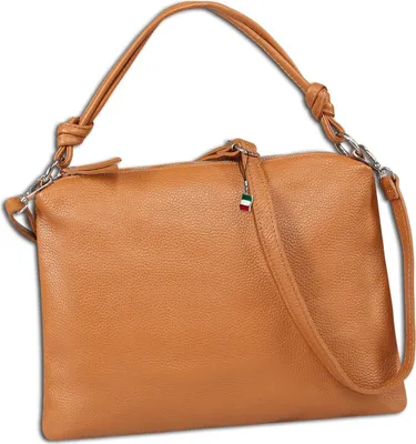 Immagine prodotto di Borsa da donna Florence, a tracolla, in pelle color cuoio chiaro, dimensioni 4x37x27 cm, OTF173C3