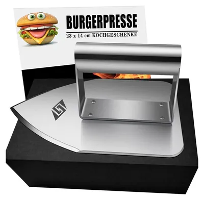Image de Presse à burger Smash en acier inoxydable pour hommes - Grillades en plein air, cadeau pour papa