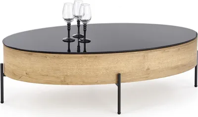Produktbild von Halmar Oval Konferenztisch Zenga - goldene Eiche / Schwarz