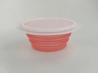 Produktbild von Tupperware Küchenutensil Mini Max 950ml Lachs mit Deckel faltbarer Teller