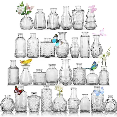 Image de Omgoods - Ensemble de 30 vases en verre pour fleurs et décoration