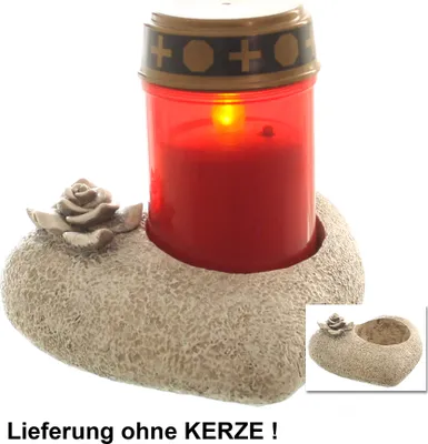 Produktbild von Grablichthalter in Herzform für Grablicht 15 x 15 cm