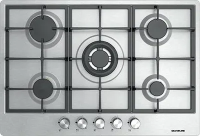 Produktbild von Silverline AS5444X01, Edelstahl, Integriert, 75 cm, Gaskochfeld, Edelstahl, 5 Zone(n)