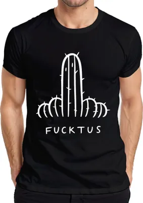 Obrázek produktu pro Fucktus Cactus Vtipný sarkastický dárek Cactus Lover Pánské tričko, černá, M
