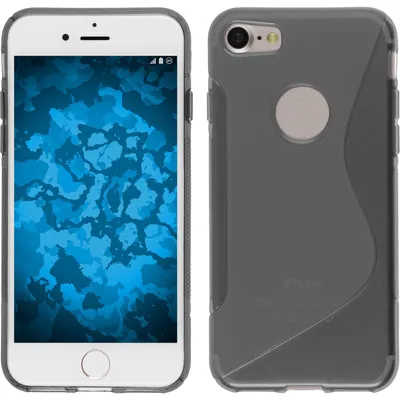 Produktbild von PhoneNatic Case kompatibel mit Apple iPhone 8 - grau Silikon Hülle S-Style + 2 Schutzfolien