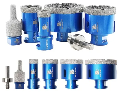 Obrázok produktu pre Sada diamantových vrtákov a fréz s priemerom 20–68 mm pre uhlovú brúsku, závit M14