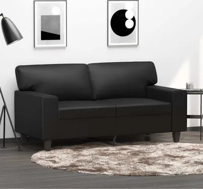 Produktbild von Cloris DesignMöbel 2-Sitzer-Sofa Schwarz 120 cm Kunstleder , Schlafsofas 2024 Neu