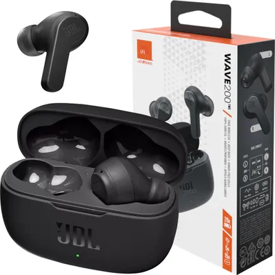 Zdjęcie produktu dla JBL Wave 200TWS, Bezprzewodowy, 20 - 20000 Hz, Połączenia/muzyka, 48 g, Zestaw słuchawkowy, Czarny